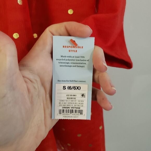 CAT & JACK CHRISTMAS HOLIDAY TIS THE SEASON DRESS SIZE SMALL 6/6X NWT - Picture 2 of 6